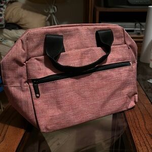 Stylish Pink Lunch Bag with Black Handles